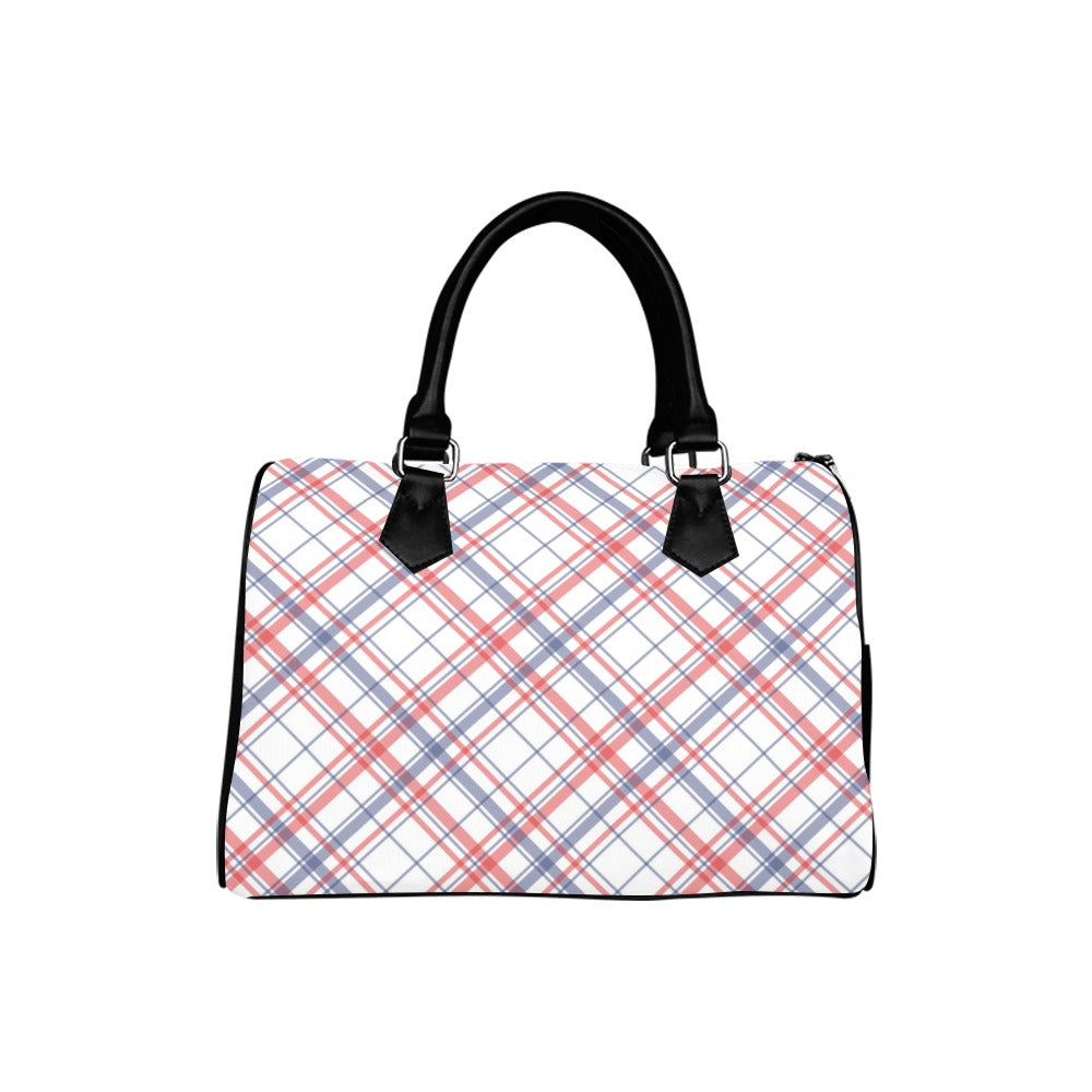 Candy Stripe Plaid Boston Handbag