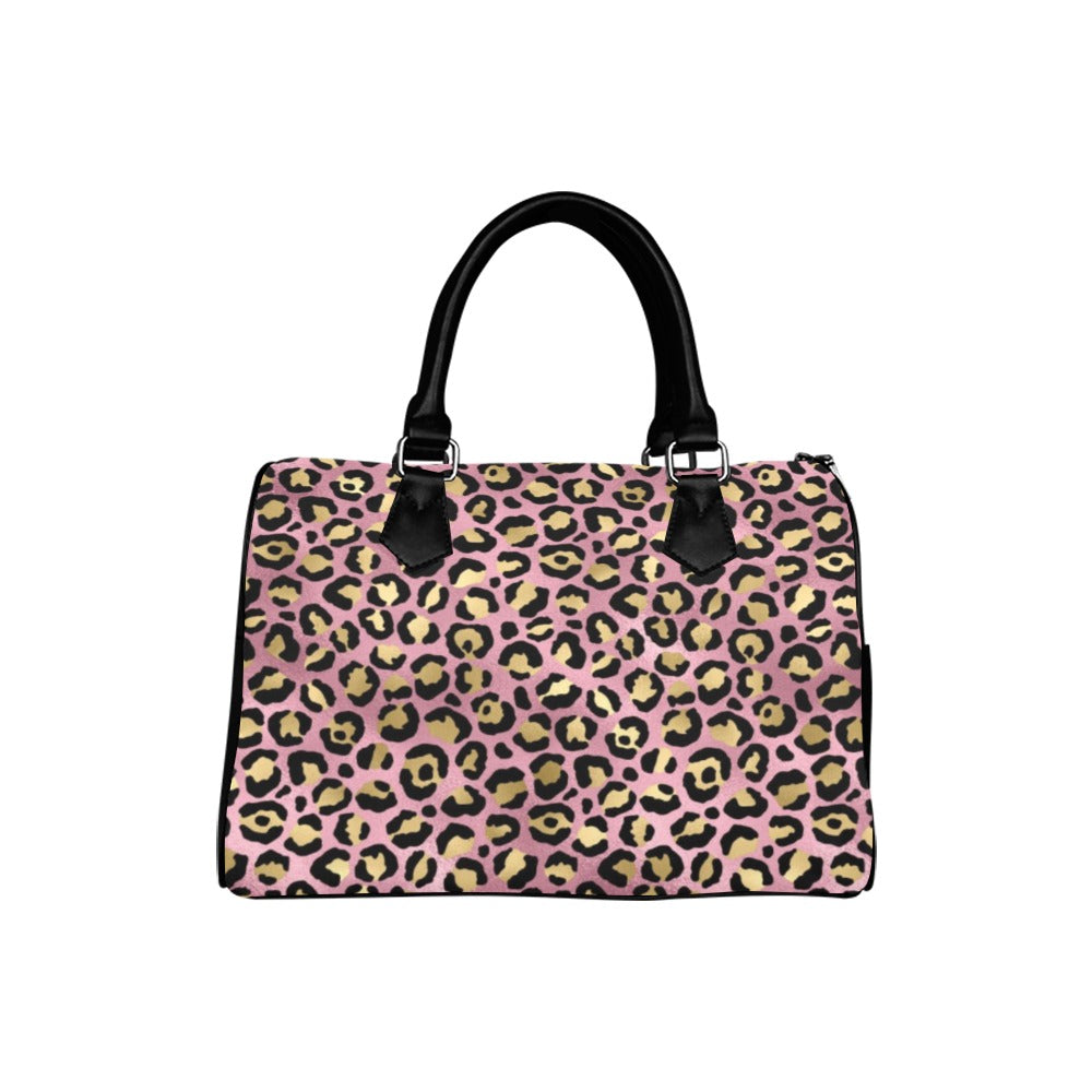 Pink Leopard Boston Handbag - Offbeat Sweetie