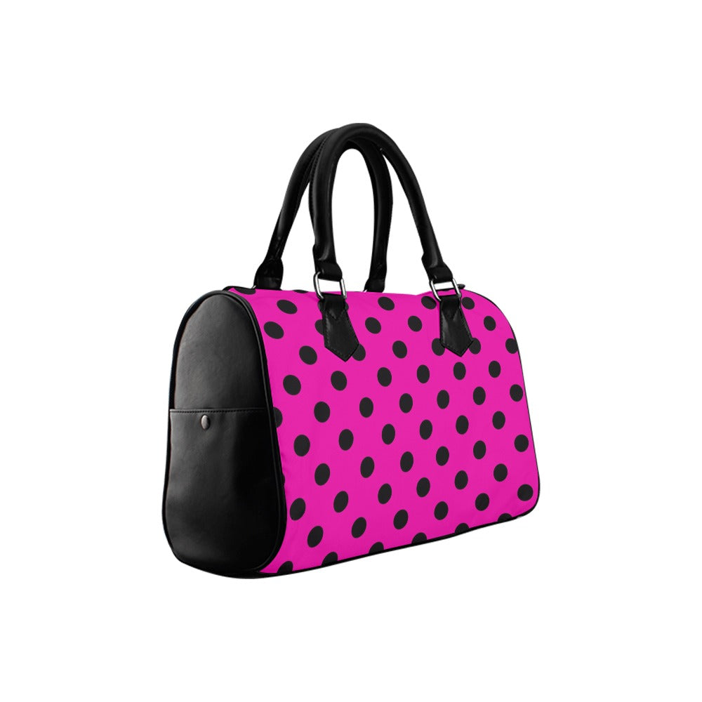 Pretty In Pink Polka Dot Boston Handbag