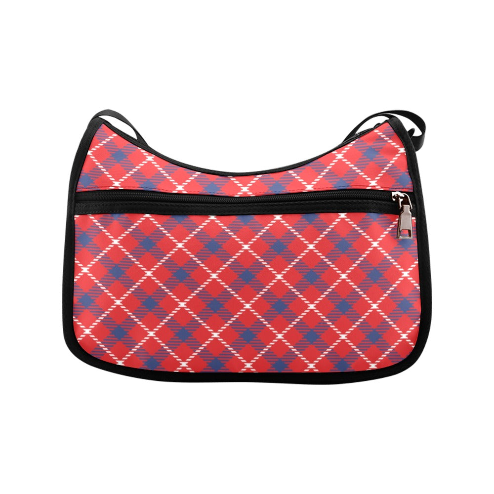 Cherry Red Plaid Crossbody Bag