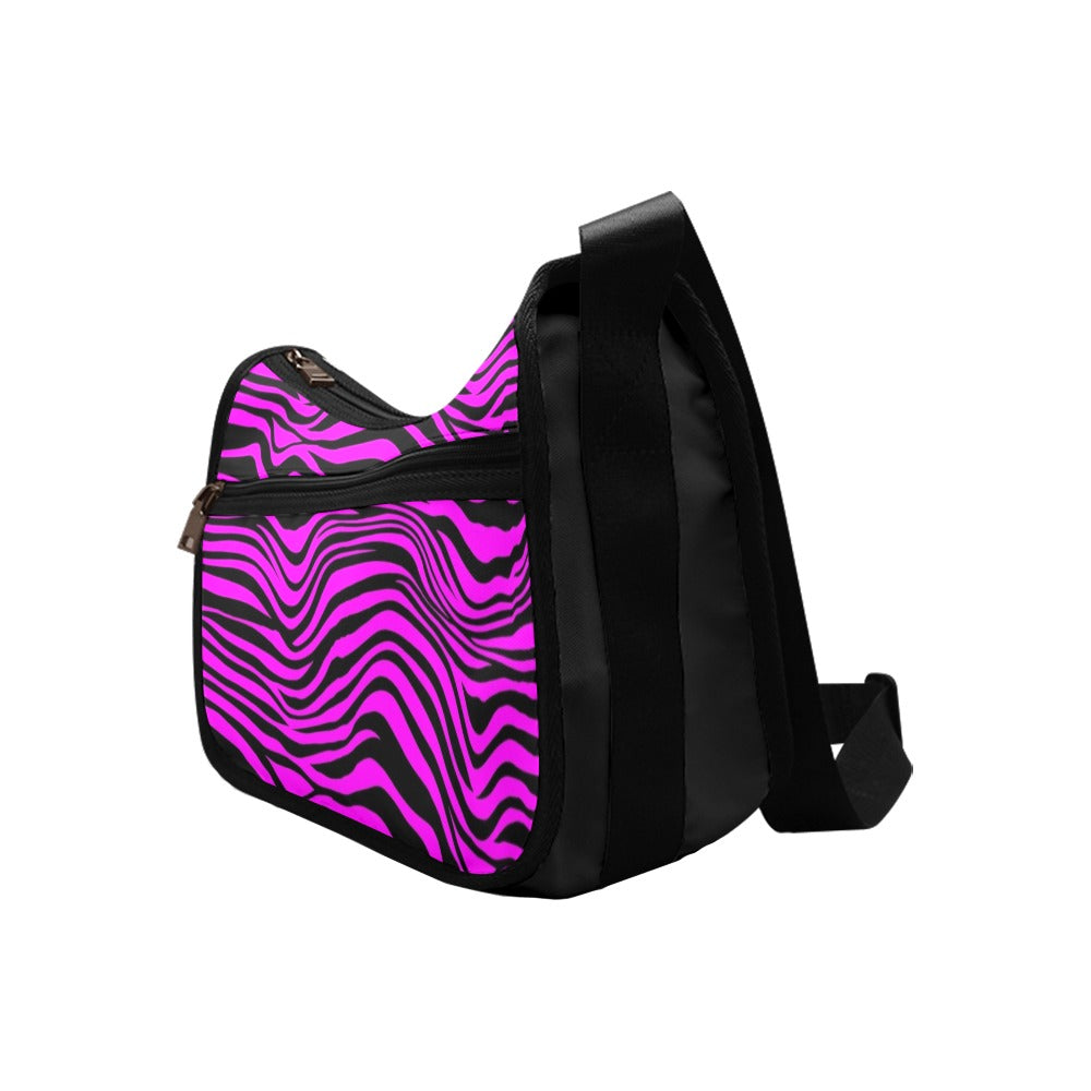 Neon Zebra Fuchsia Crossbody Bag