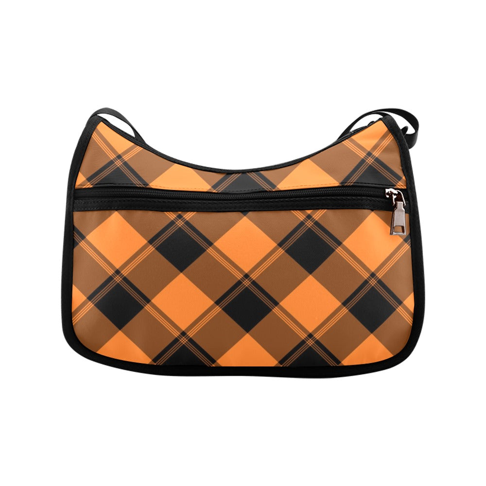 Pumpkin Pop Plaid Crossbody Bag