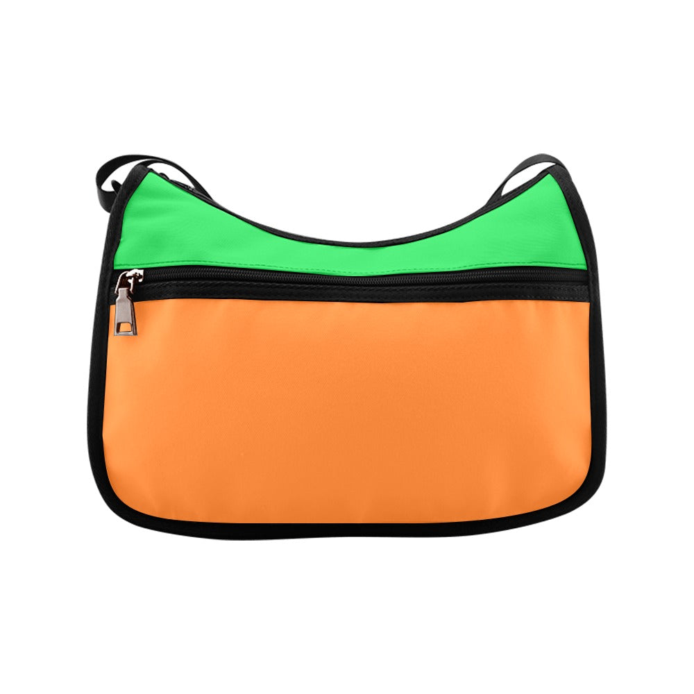 Orange and Green Mismatch Crossbody Bag - Offbeat Sweetie