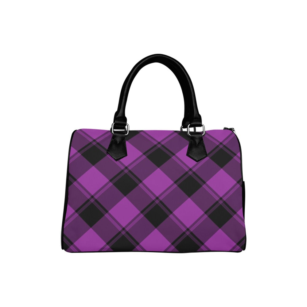 Purple Reign Plaid Boston Handbag