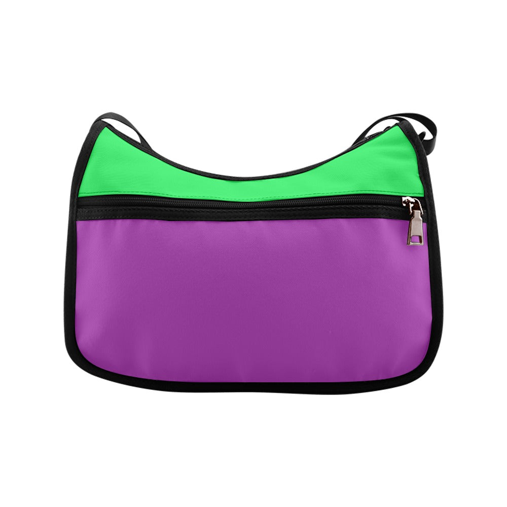 Green And Purple Mismatch Crossbody Bag - Offbeat Sweetie