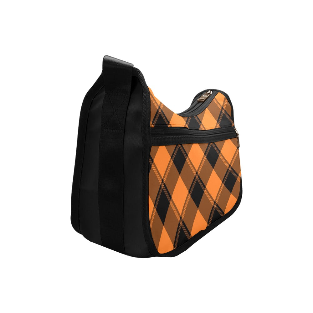 Pumpkin Pop Plaid Crossbody Bag