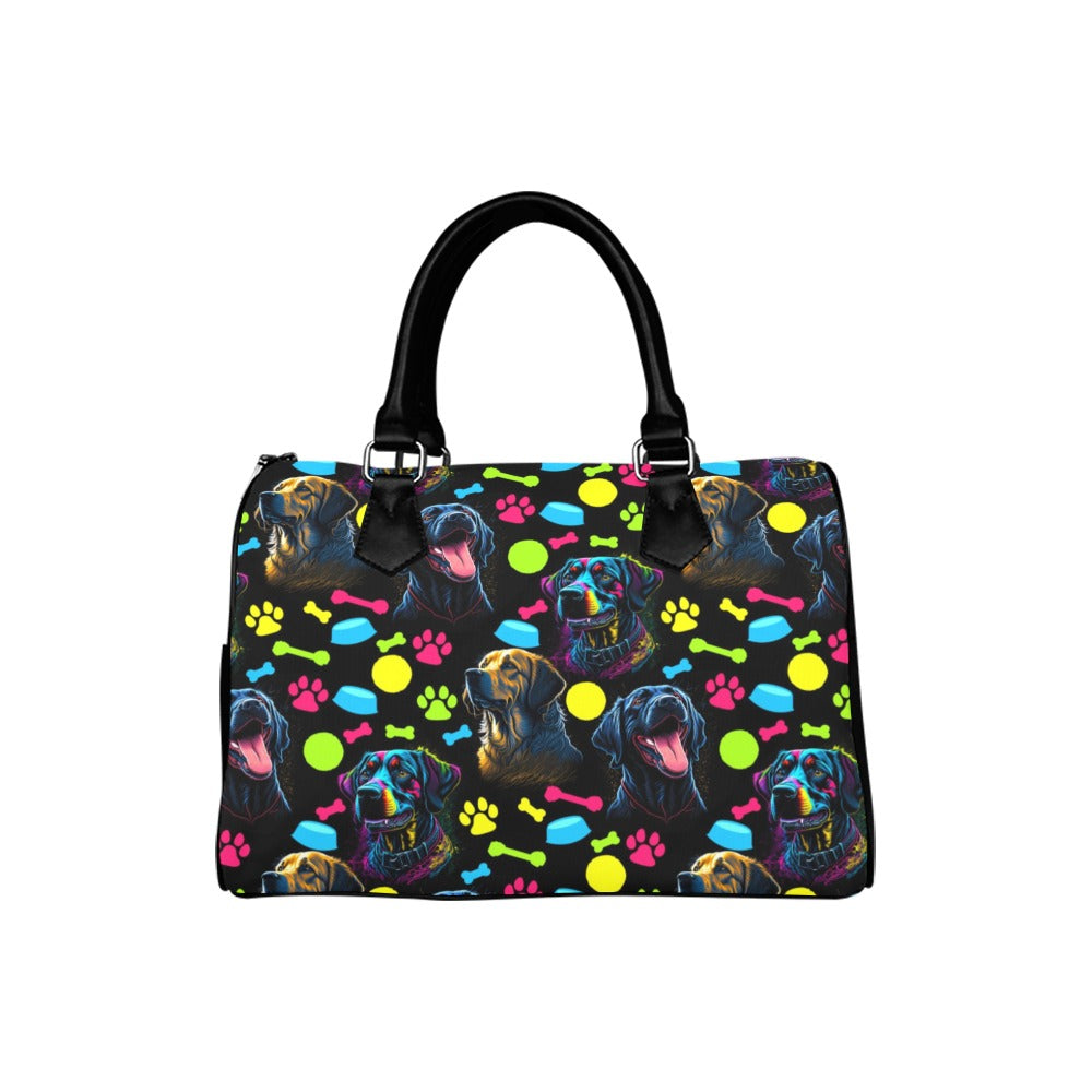 Neon Dogs Boston Handbag - Offbeat Sweetie