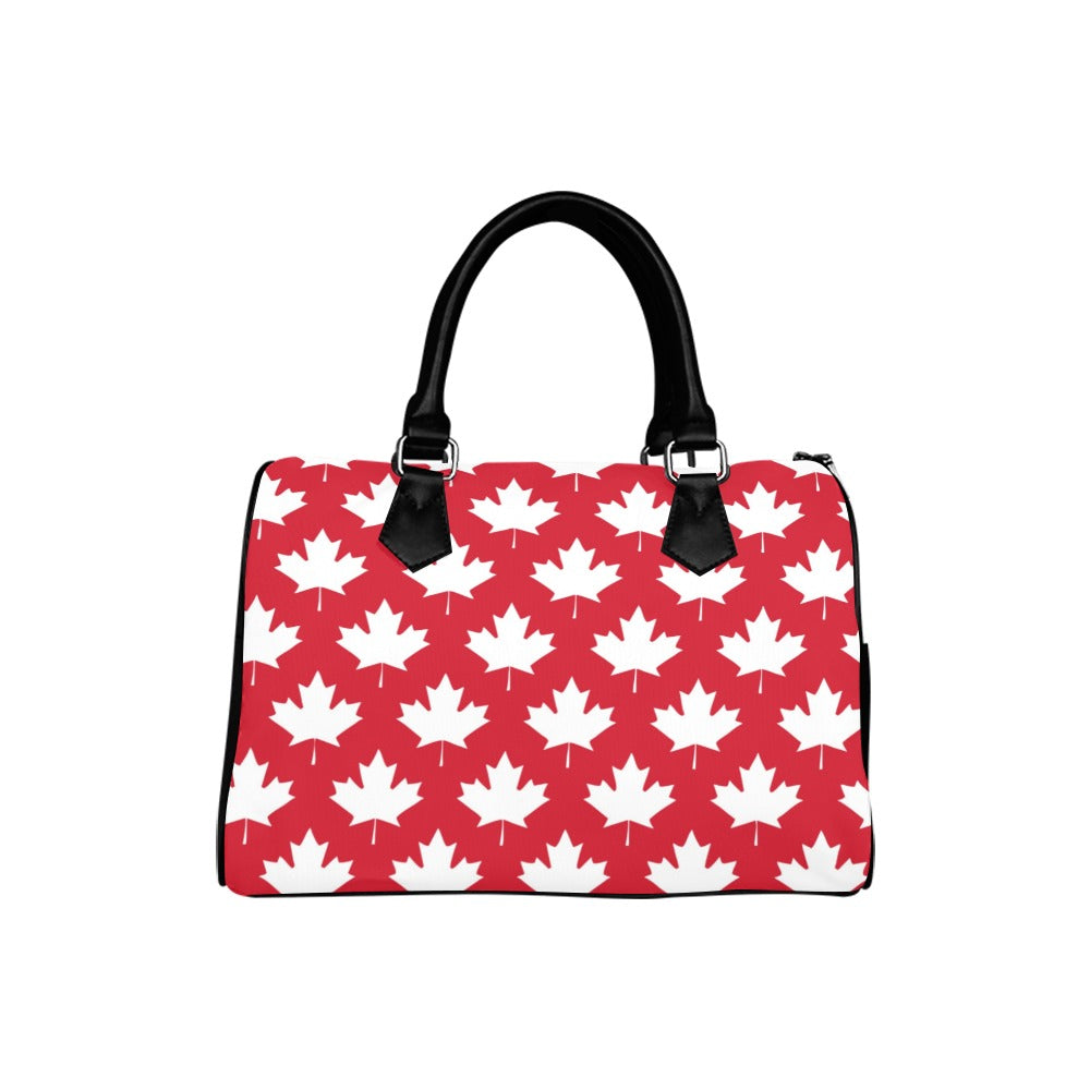 Maple Leaves Red Boston Handbag - Offbeat Sweetie