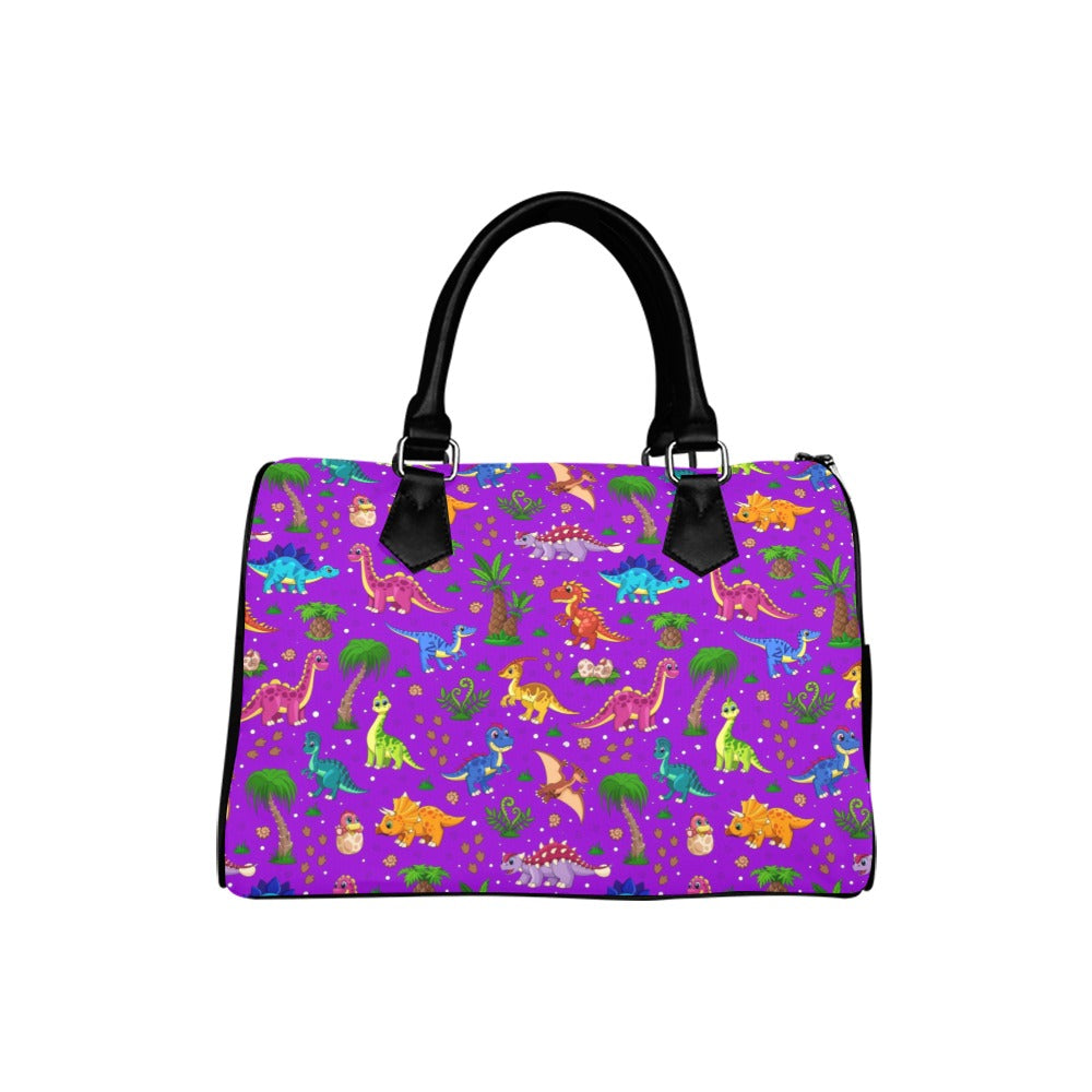 Purple Baby Dinos Boston Handbag - Offbeat Sweetie