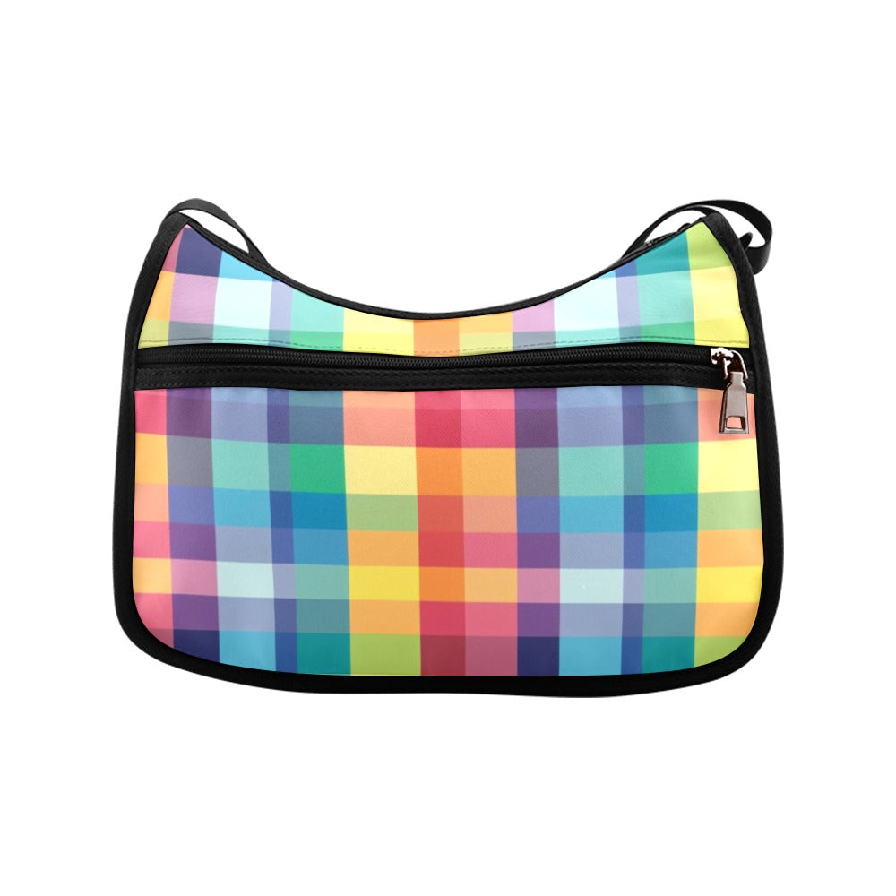 Happy Rainbow Plaid Crossbody Bag