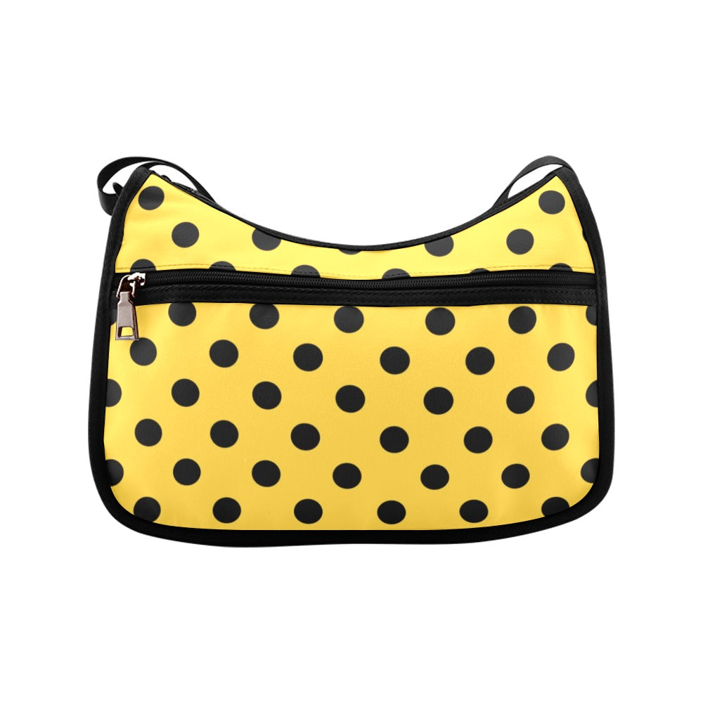Yellow And Black Polka Dot Crossbody Bag