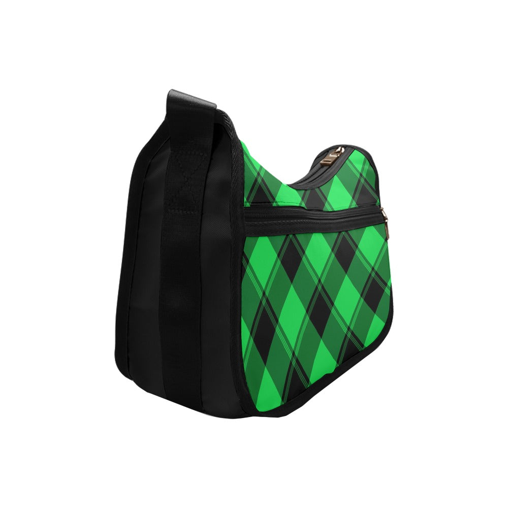 Lucky Green Plaid Crossbody Bag
