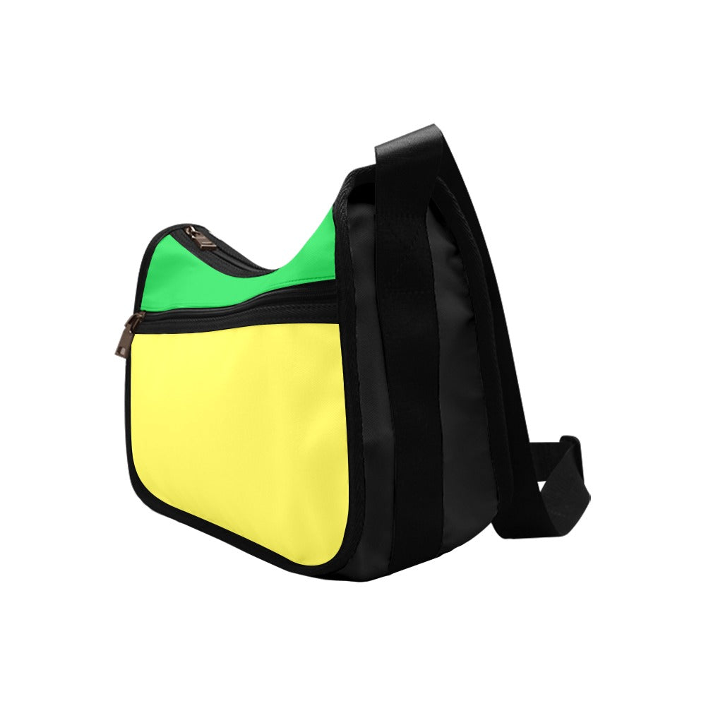 Yellow And Green Mismatch Crossbody Bag - Offbeat Sweetie