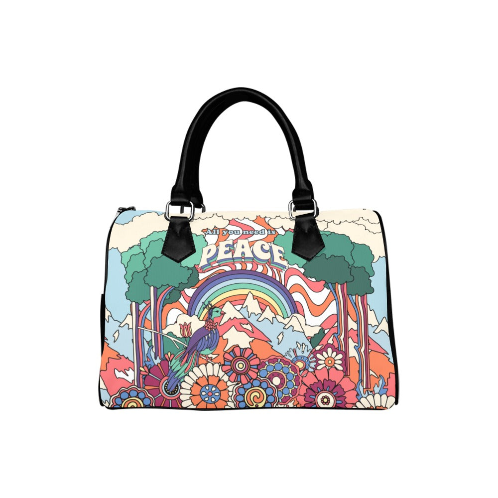 Peace and Love Boston Handbag - Offbeat Sweetie