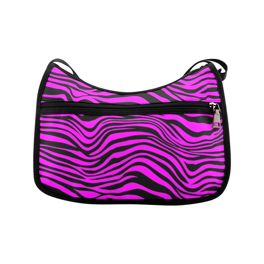 Neon Zebra Fuchsia Crossbody Bag