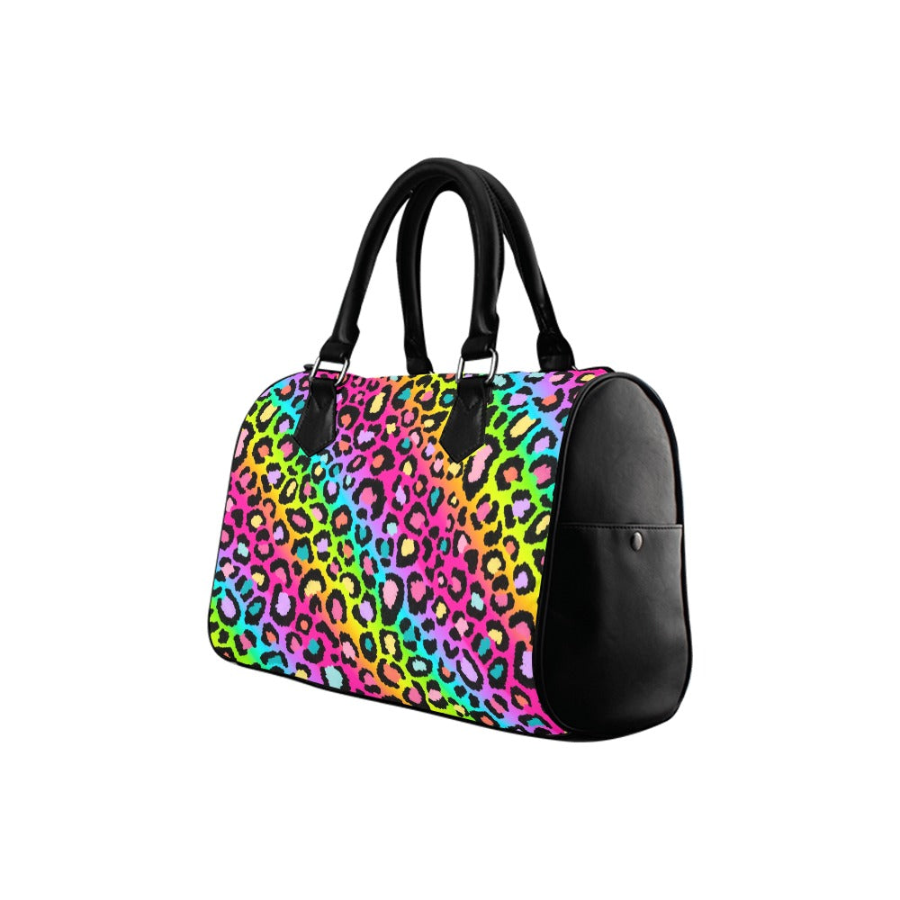 Rainbow Leopard Boston Handbag - Offbeat Sweetie