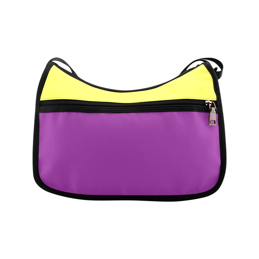 Yellow And Purple Mismatch Crossbody Bag - Offbeat Sweetie