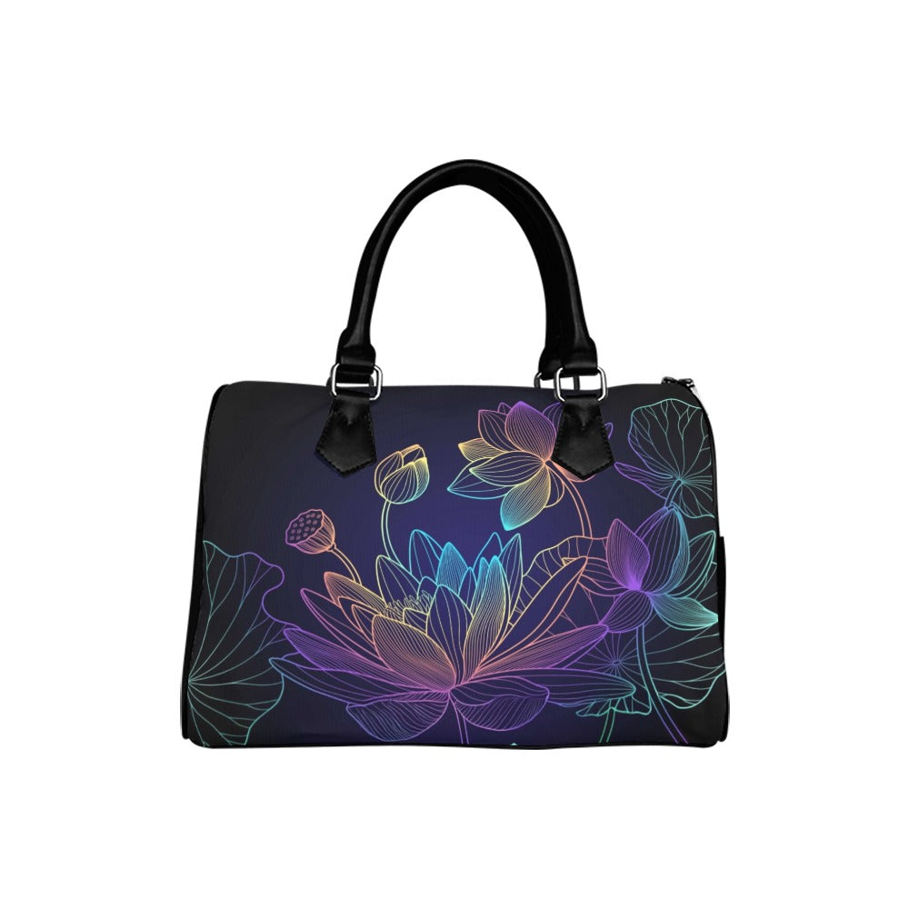 Rainbow Lotus Flowers Boston Handbag - Offbeat Sweetie