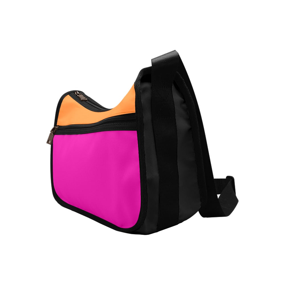 Pink And Orange Mismatch Crossbody Bag - Offbeat Sweetie
