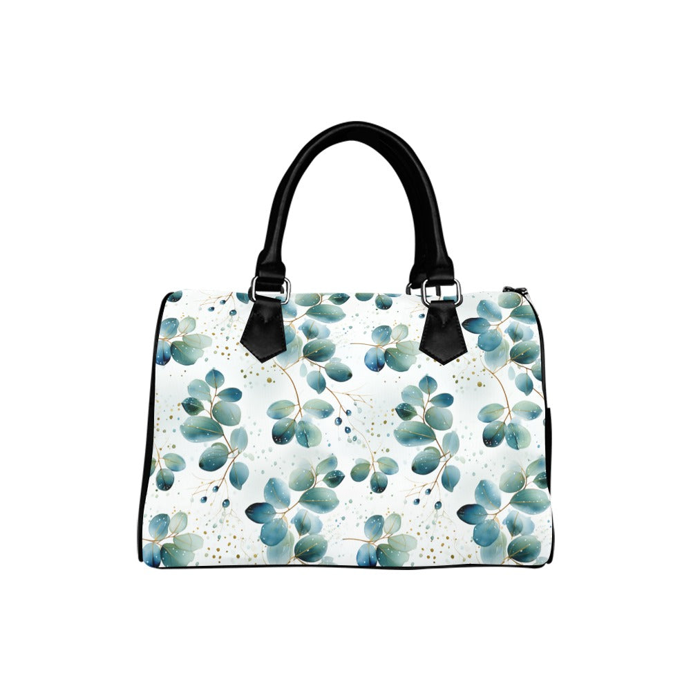 Eucalyptus Leaves Boston Handbag - Offbeat Sweetie