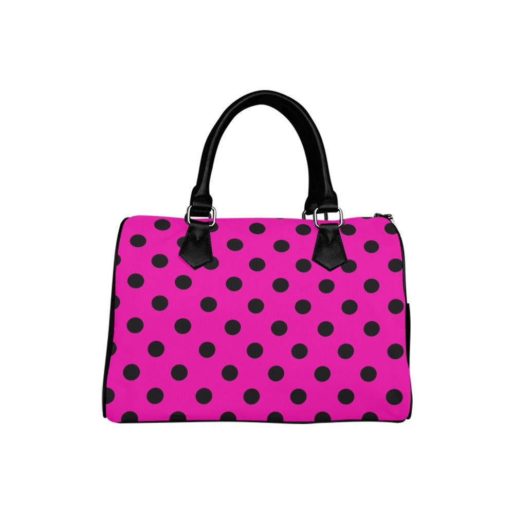 Pretty In Pink Polka Dot Boston Handbag
