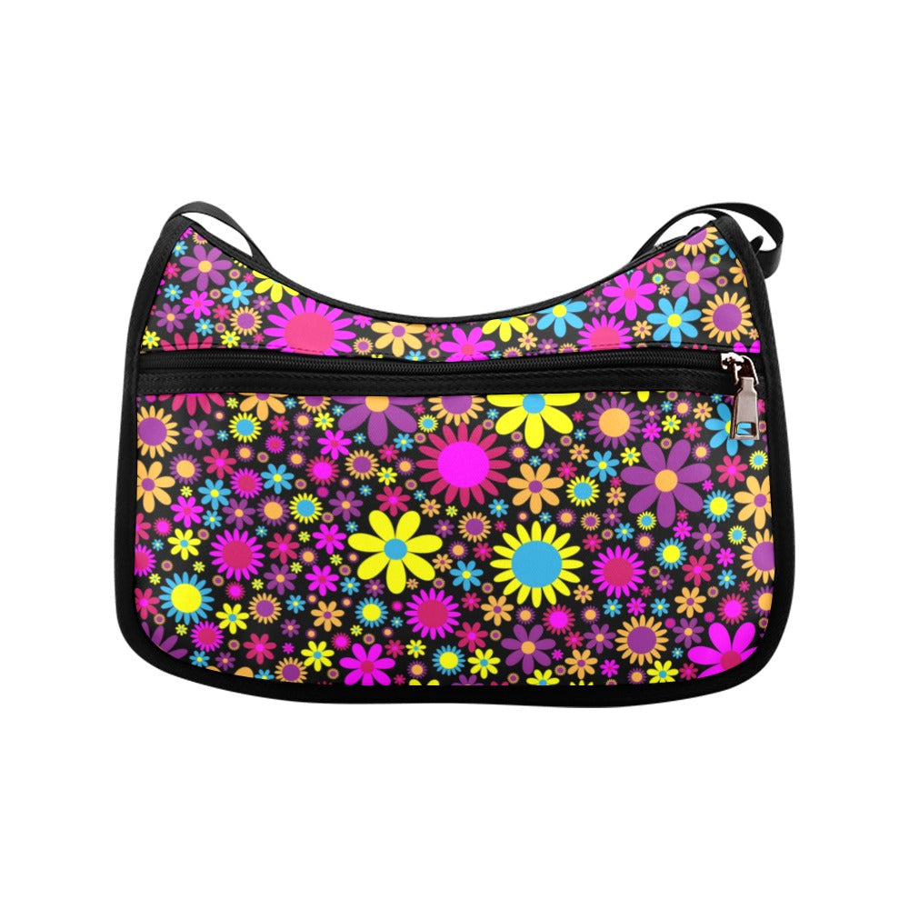 Funky Retro Flowers Crossbody Bag - Offbeat Sweetie