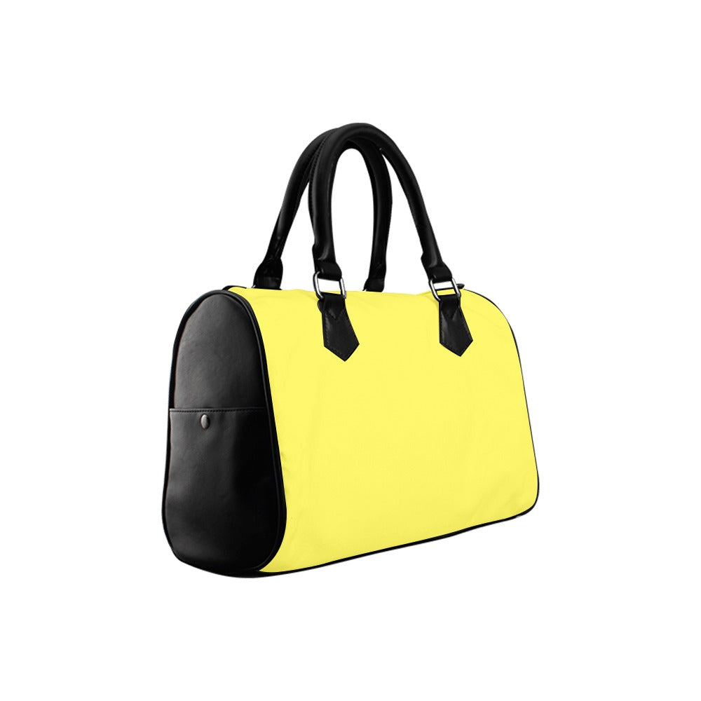 Yellow And Purple Mismatch Boston Handbag - Offbeat Sweetie