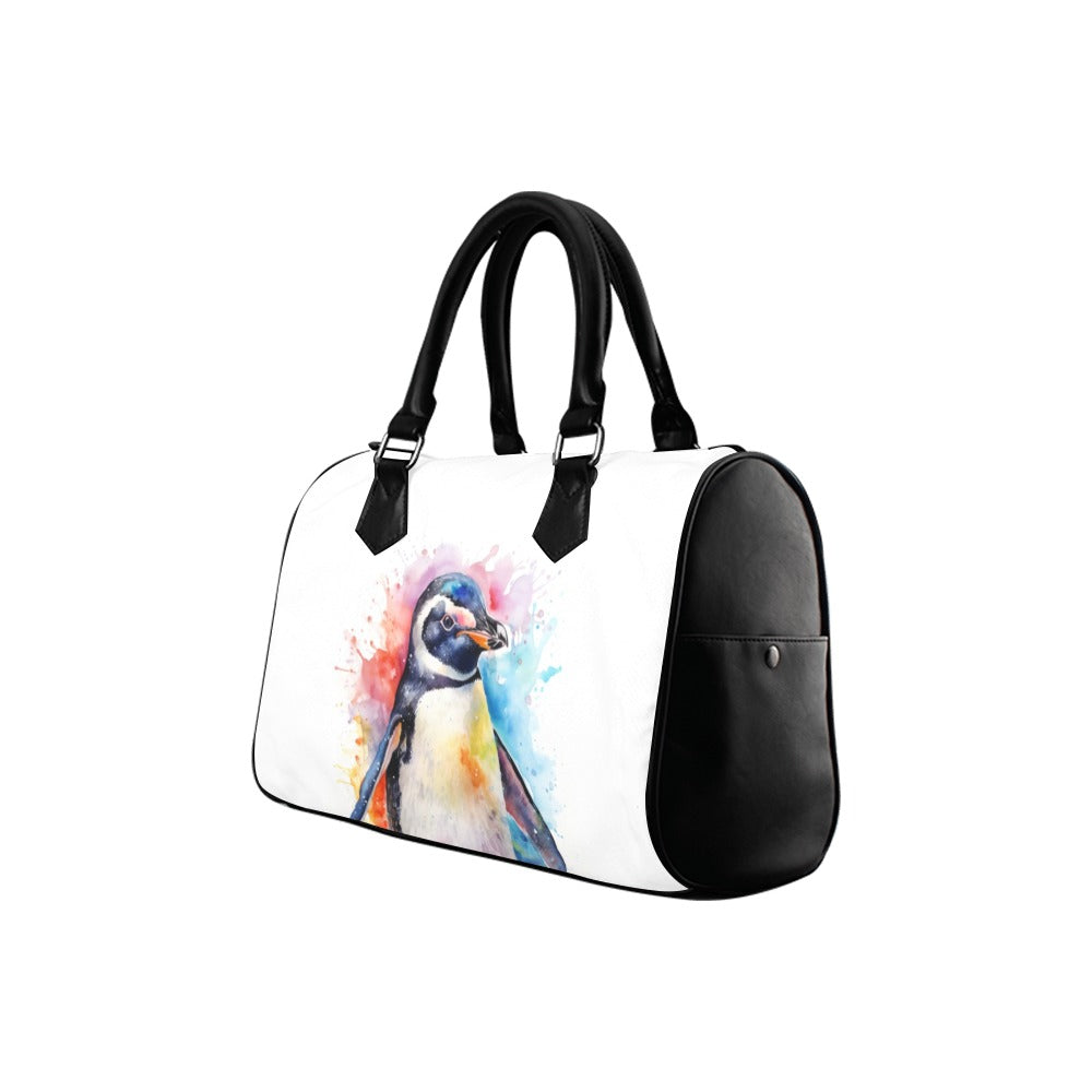 Watercolour Penguin Boston Handbag - Offbeat Sweetie