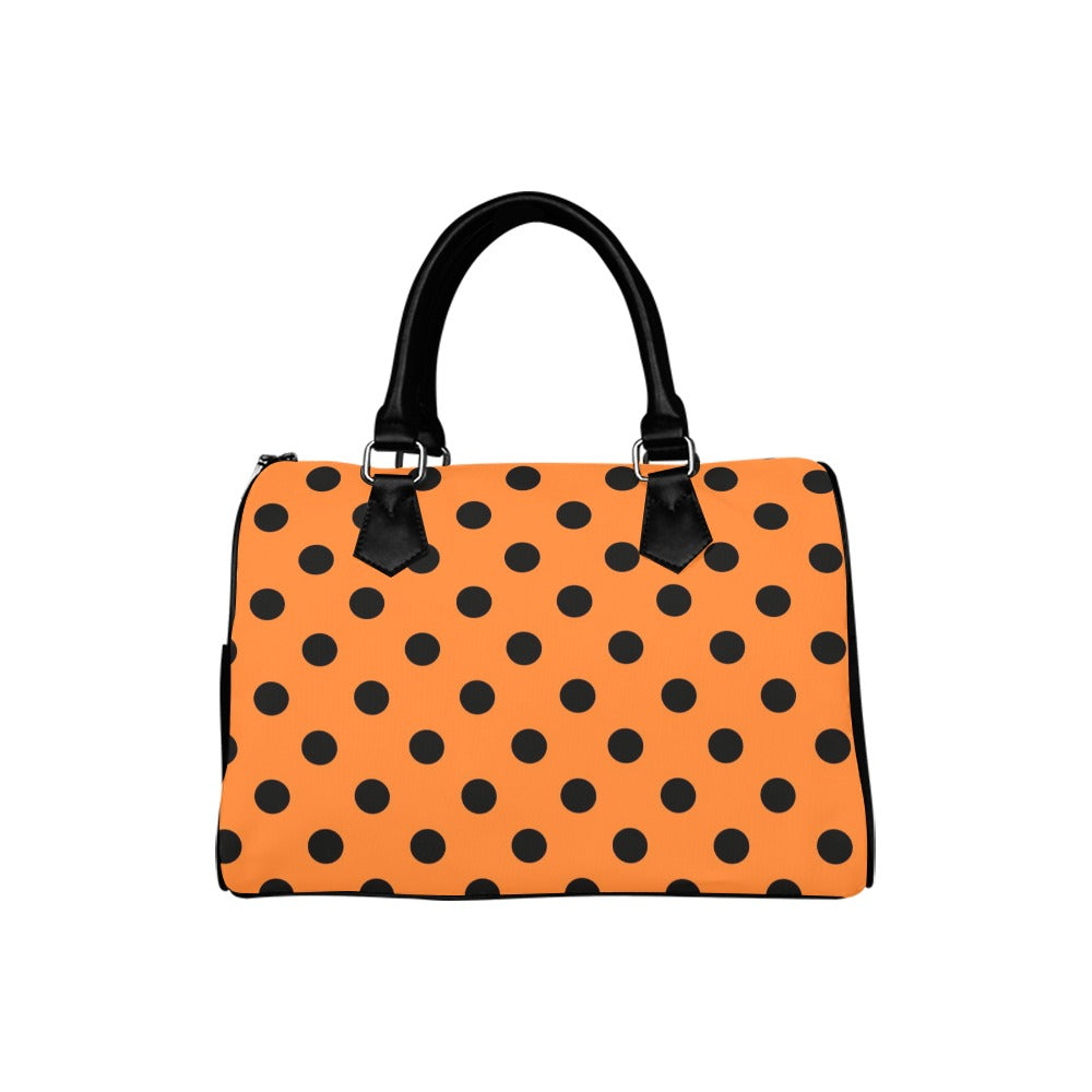 Pumpkin Pop Polka Dot Boston Handbag
