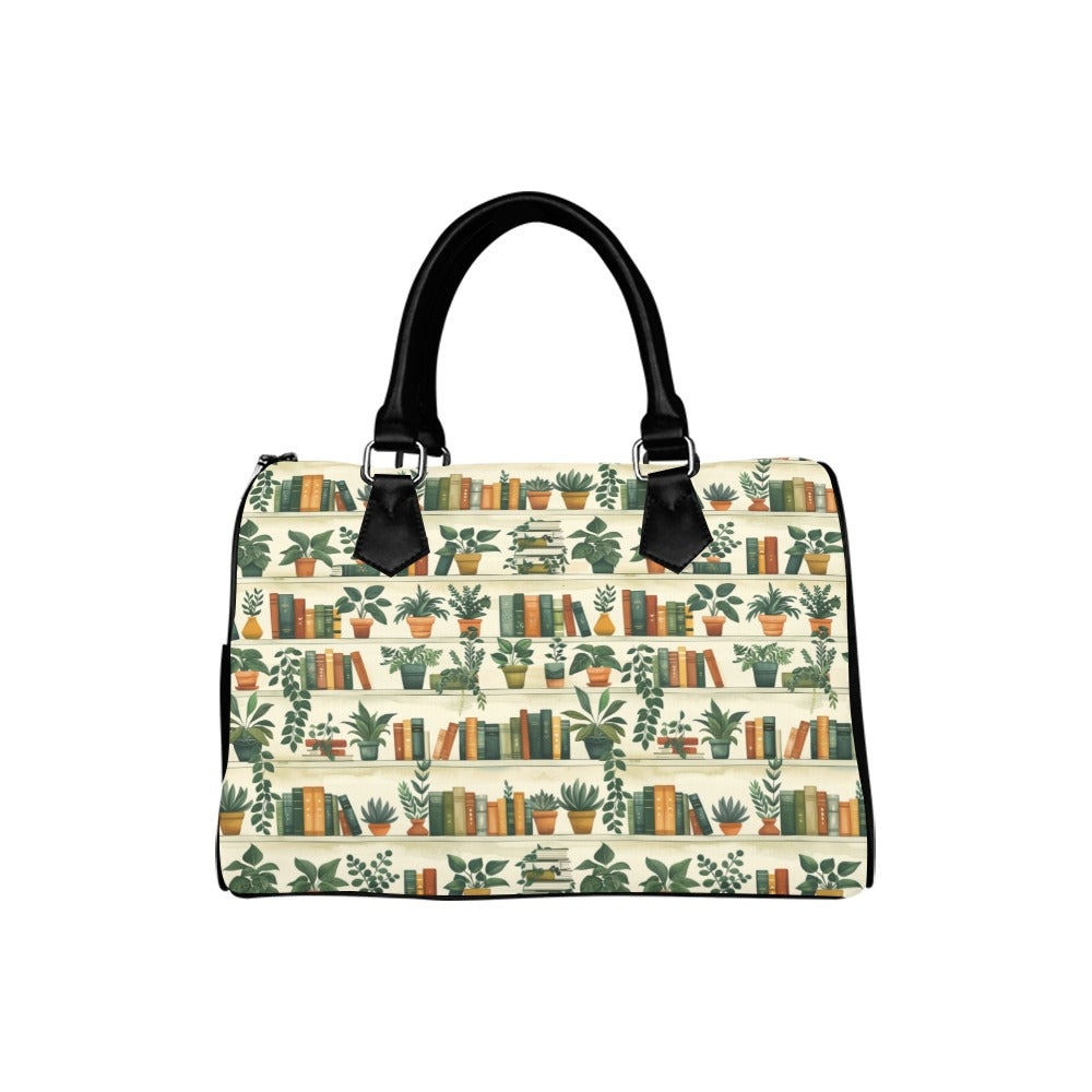 Books And Plants Boston Handbag - Offbeat Sweetie