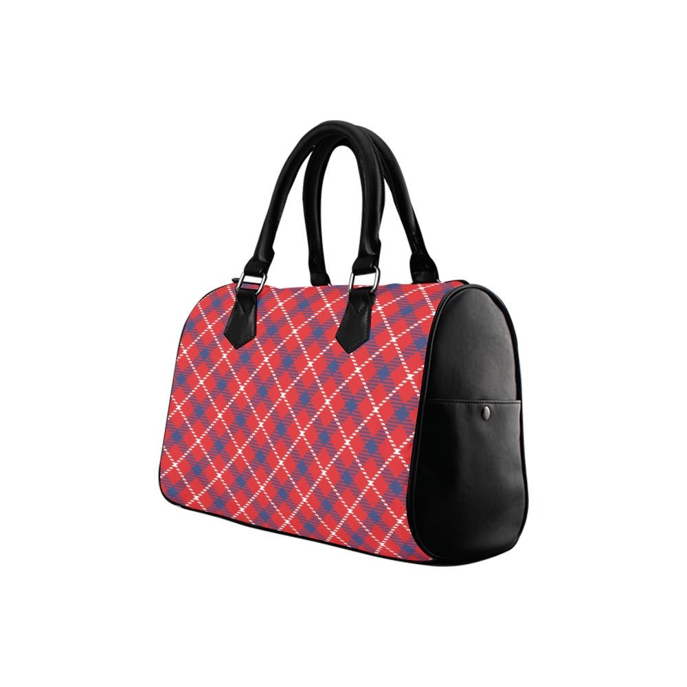 Cherry Red Plaid Boston Handbag