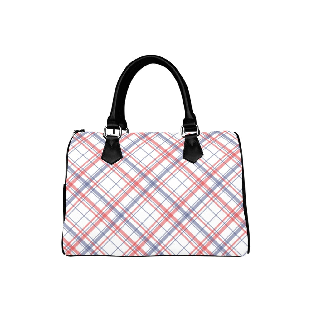 Candy Stripe Plaid Boston Handbag