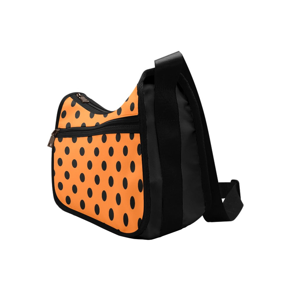 Pumpkin Pop Polka Dot Crossbody Bag