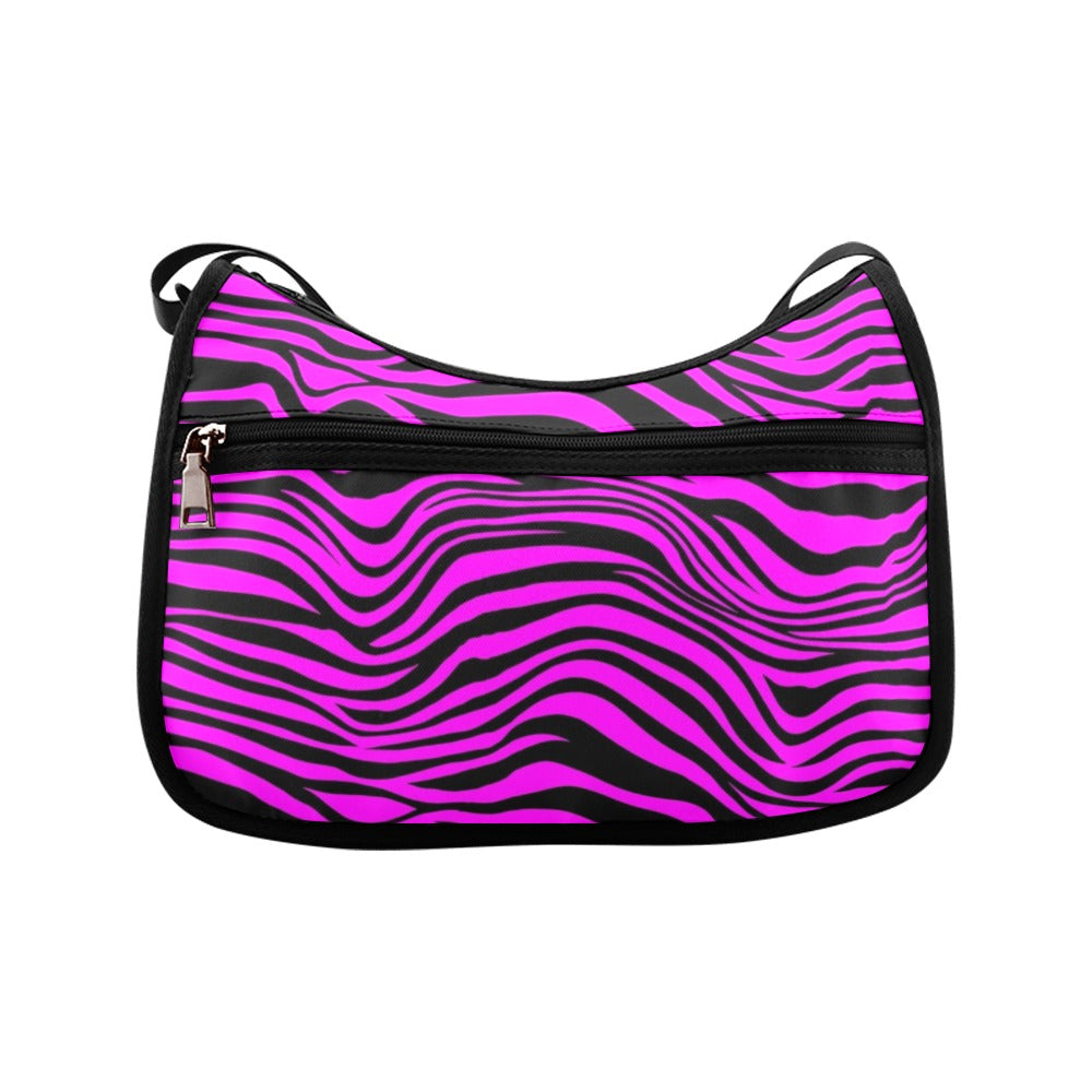 Neon Zebra Fuchsia Crossbody Bag