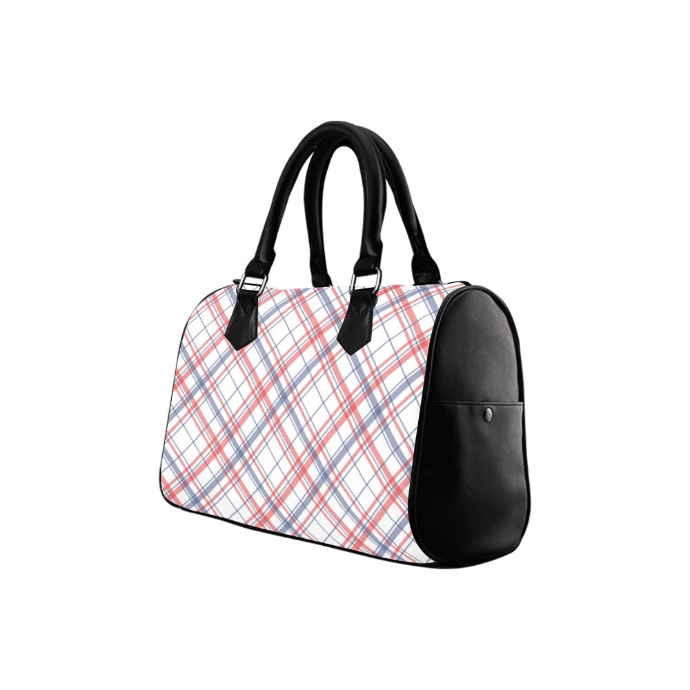 Candy Stripe Plaid Boston Handbag