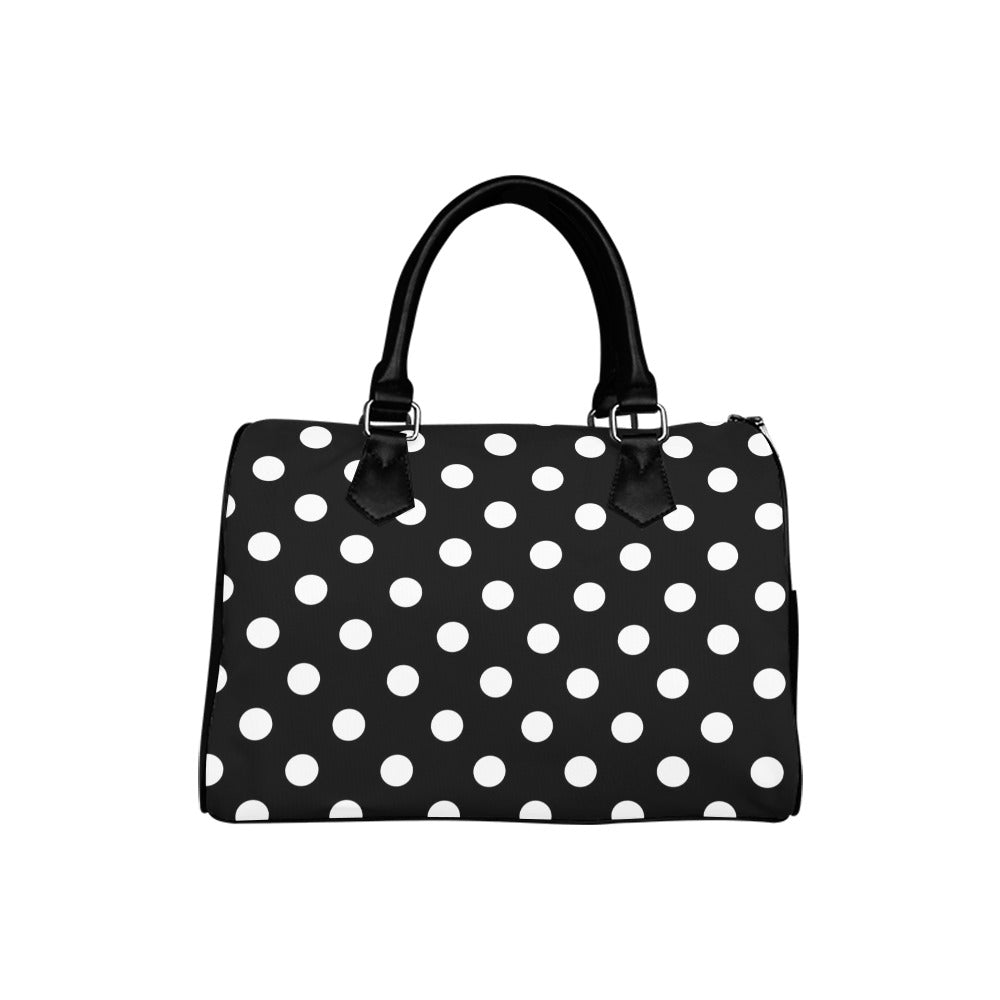 Paint It Black Polka Dot Boston Handbag