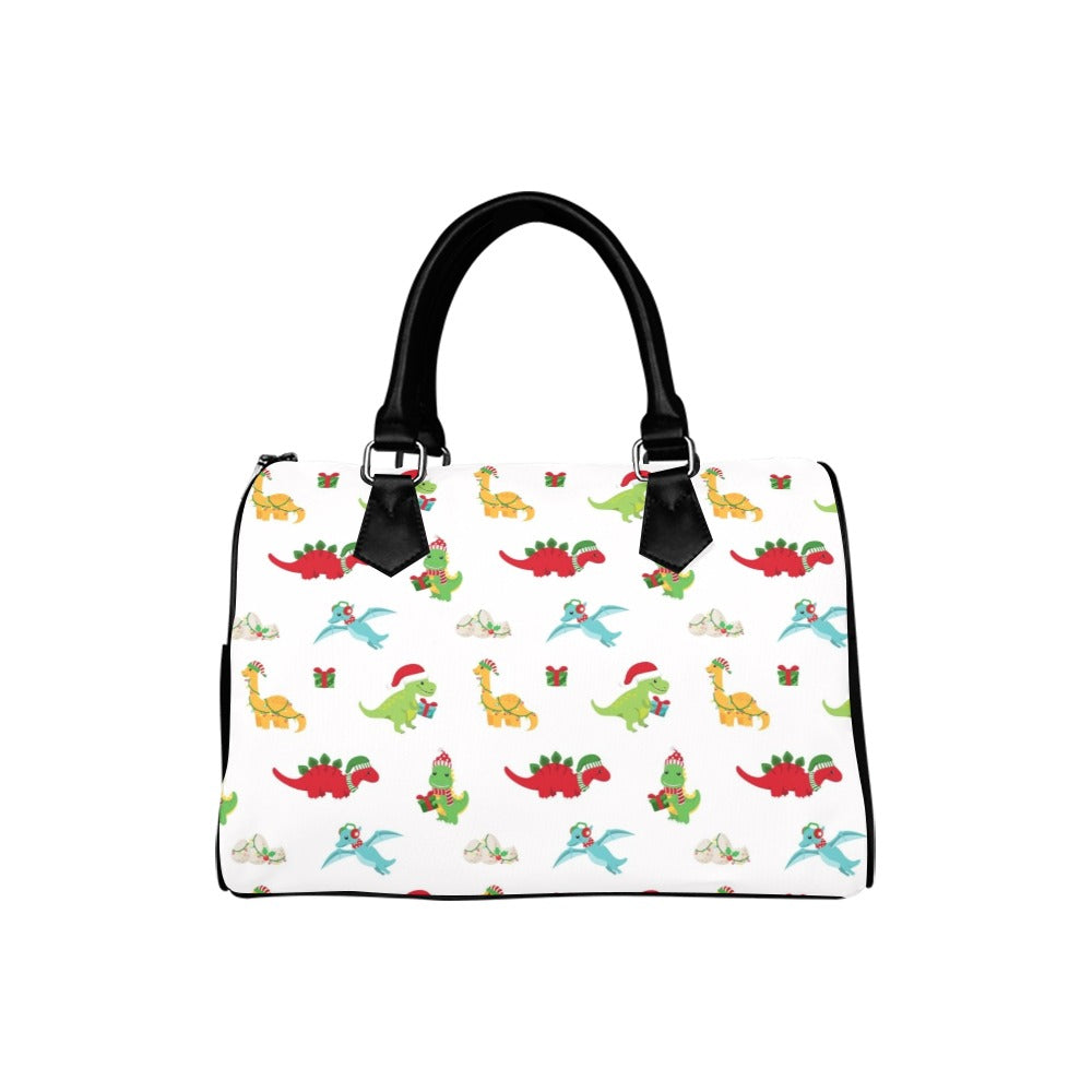 Dino Christmas Boston Handbag - Offbeat Sweetie