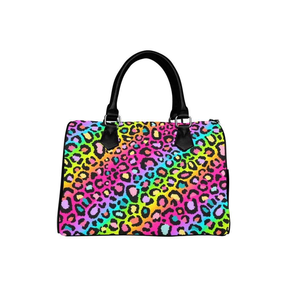 Rainbow Leopard Boston Handbag - Offbeat Sweetie