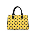 Yellow And Black Polka Dot Boston Handbag