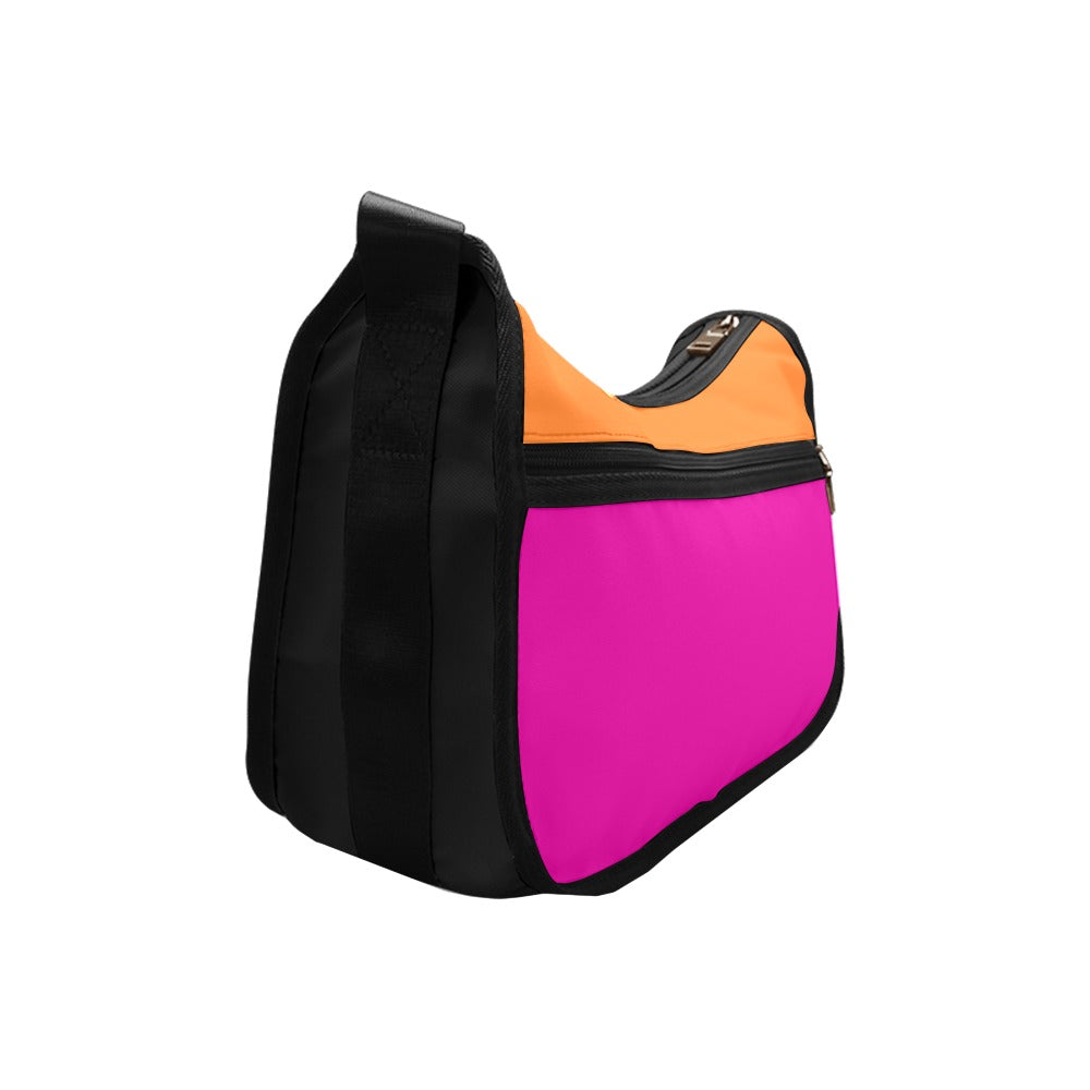 Pink And Orange Mismatch Crossbody Bag - Offbeat Sweetie