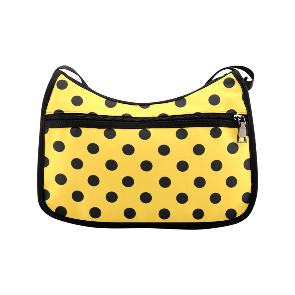 Yellow And Black Polka Dot Crossbody Bag