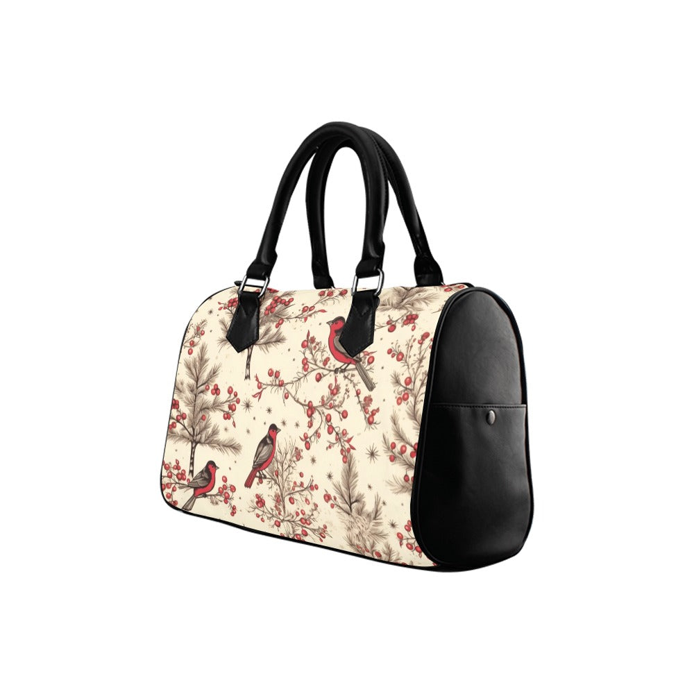 Christmas Birds Boston Handbag - Offbeat Sweetie