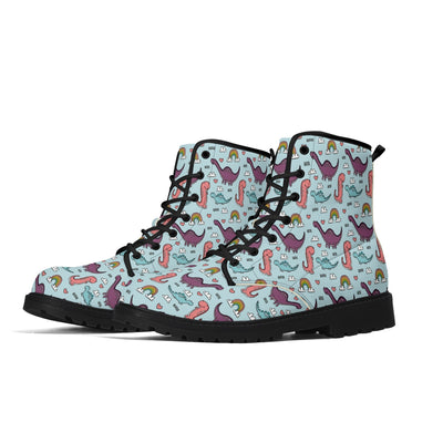 Dinos And Rainbows Unisex Boots – Offbeat Sweetie