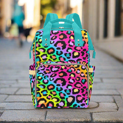 Rainbow Leopard Multi-Function Backpack
